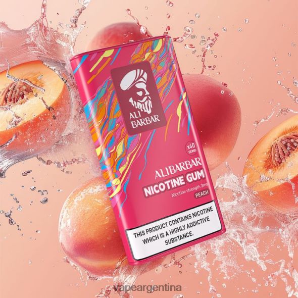 Vape Descartable P4420J102 Alibarbar chicle de nicotina durazno