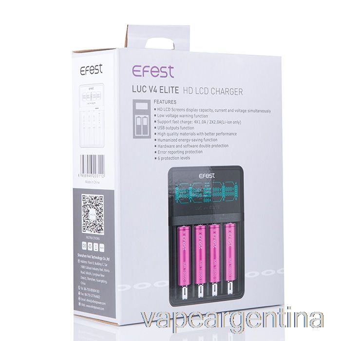 Efest Luc V4 Elite Hd Lcd Cargador Vape Descartable