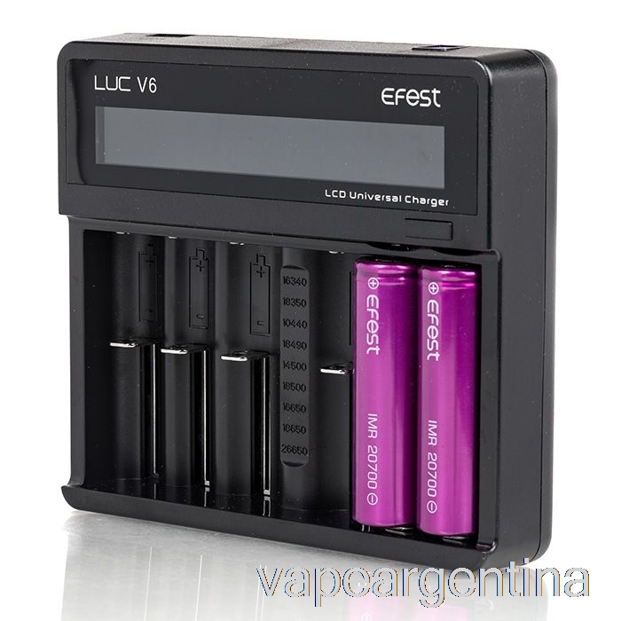 Efest Luc V6 Cargador Universal Lcd De 6 Bahías Vape Descartable