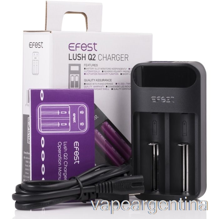 Efest Lush Q2 Cargador De Batería Led Inteligente De 2 Bahías Vape Argentina