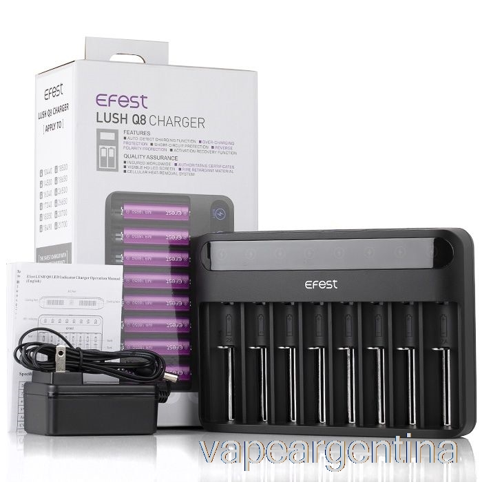 Efest Lush Q8 Cargador De Batería Inteligente De 8 Bahías Vape Descartable