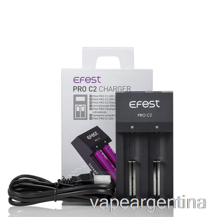 Cargador De Batería Inteligente Efest Pro C2 De 2 Bahías Vape Argentina