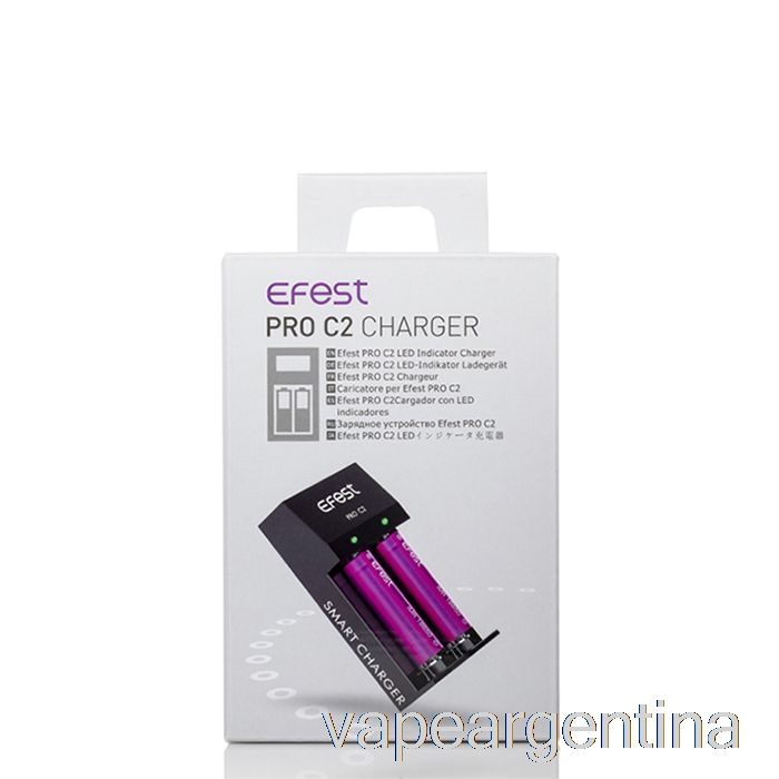 Cargador De Batería Inteligente Efest Pro C2 De 2 Bahías Vape Argentina