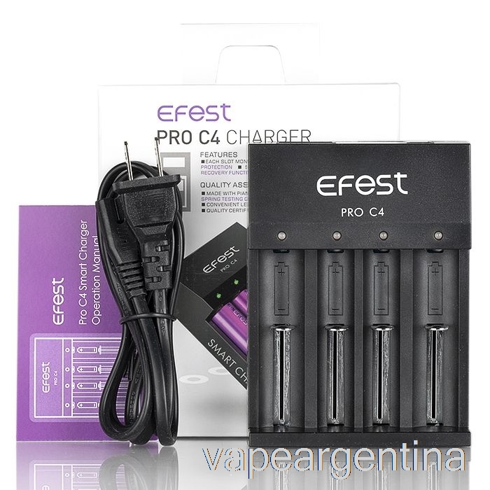 Efest Pro C4 Cargador De Batería Inteligente De 4 Bahías Vape Descartable