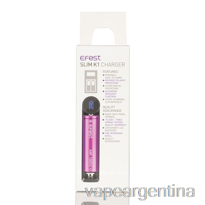 Cargador De Batería Efest Slim K1 De Una Sola Ranura Vape Descartable