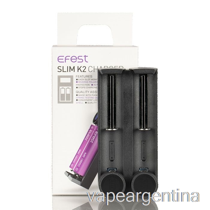 Cargador De Baterias Efest Slim K2 Dos Ranuras Vape Argentina