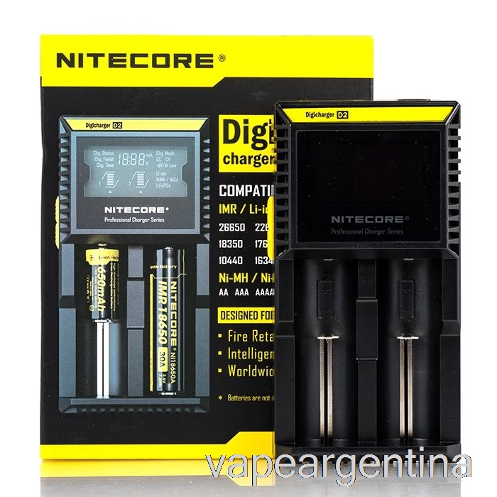 Cargador De Baterias Nitecore D2 (2 Bahías) Vape Argentina