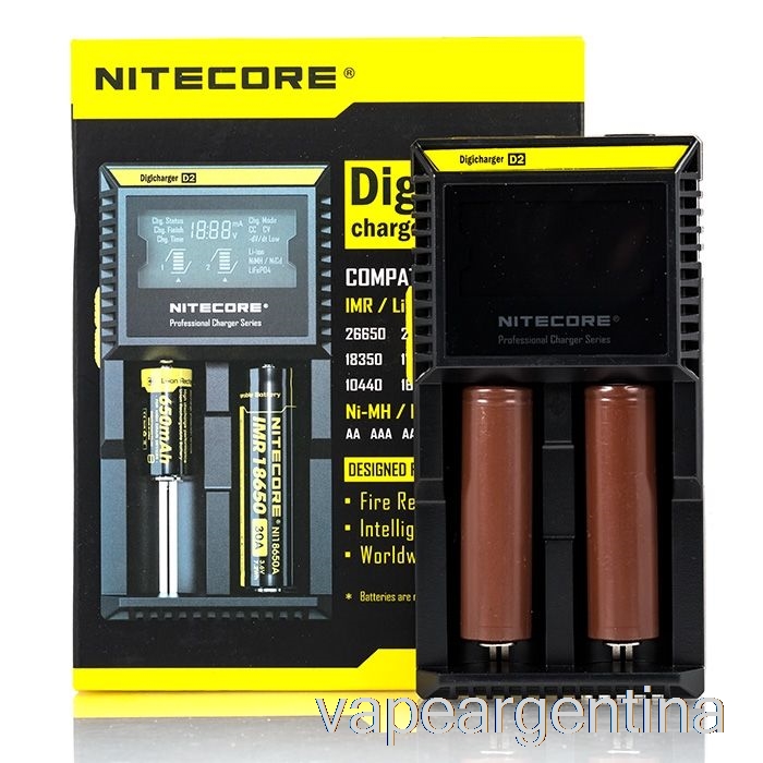 Cargador De Baterias Nitecore D2 (2 Bahías) Vape Argentina