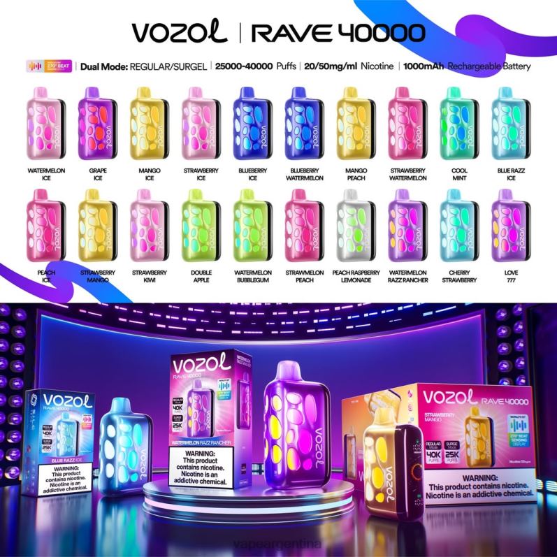 Vozol Rave 40000 B08421 Vape Argentina