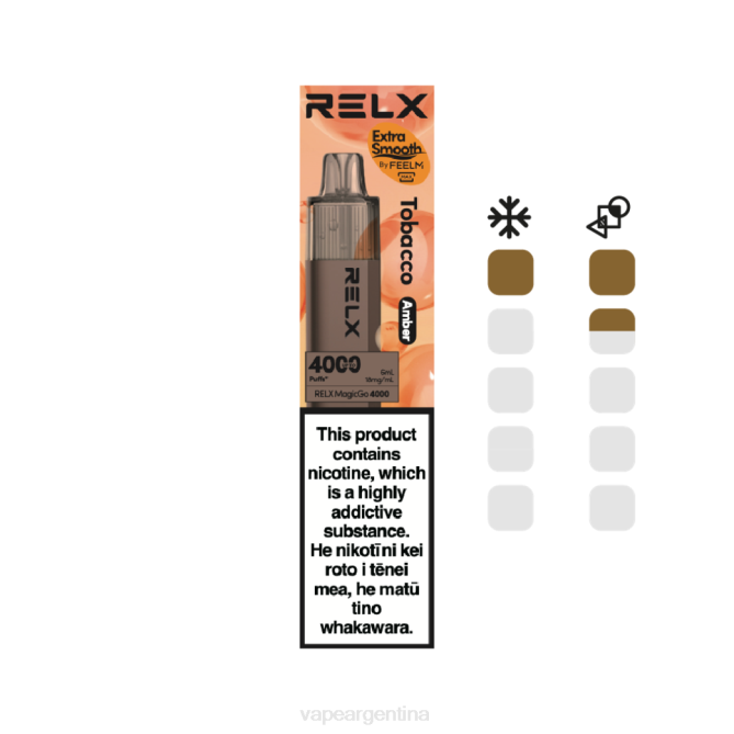 RELX MagicGo 4000 vaporizadores desechables tabaco (ámbar) ZF025 Vape Desechable Argentina