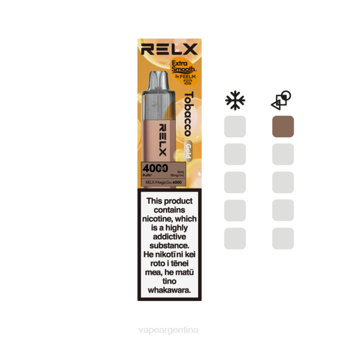 RELX MagicGo 4000 vaporizadores desechables tabaco (oro) ZF022 Vape Descartable