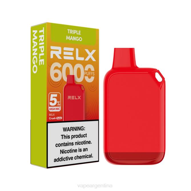 RELX Crush Pocket 6000 5% alto nic mango triple ZF0226 Vape Argentina