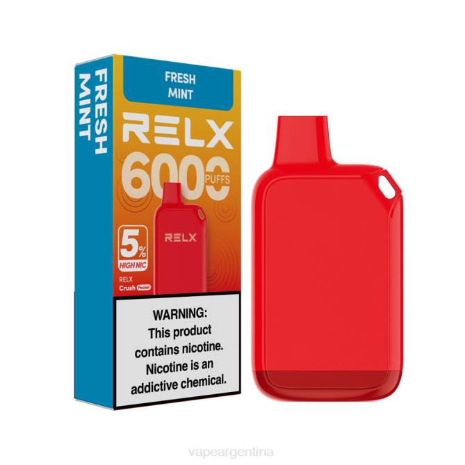 RELX Crush Pocket 6000 5% alto nic menta fresca ZF0229 Vape Pen 27