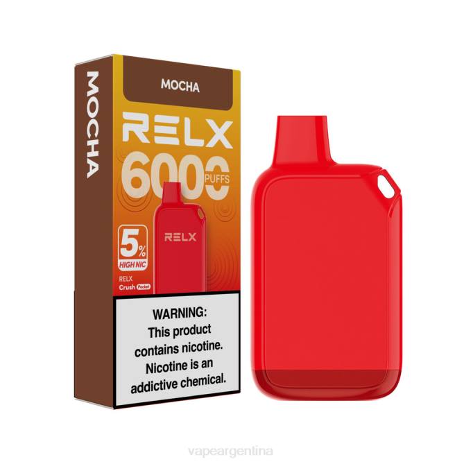 RELX Crush Pocket 6000 5% alto nic moca ZF0225 Vape Desechable Argentina