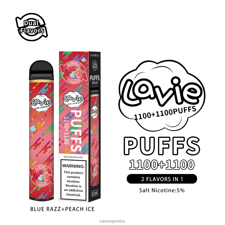 LAVIE BAR Switch 2200 bocanadas razz azul/hielo melocotón 42PL4298 - Vape Recargable