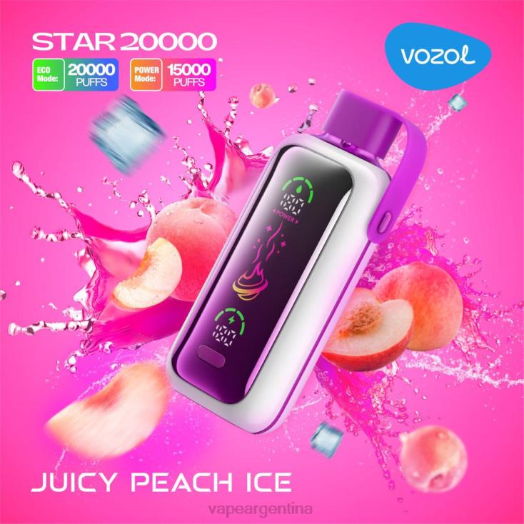 VOZOL STAR 20000 jugoso hielo de durazno J42L810 | Vape Desechable Argentina
