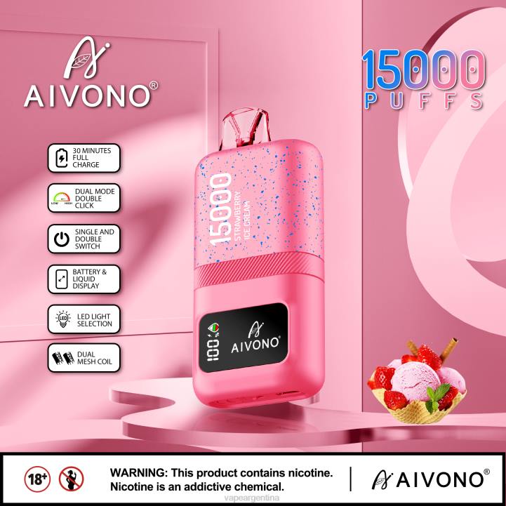 Aivono AIM magic 15000 helado de fresa L08466 - Vape Argentina