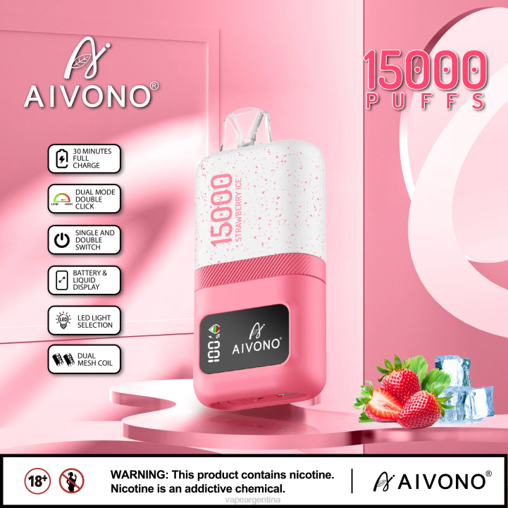 Aivono AIM magic 15000 hielo de fresa L08471 - Vape Argentina
