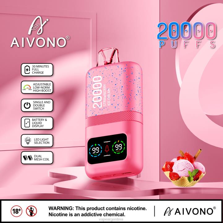 Aivono AIM magic 20000 helado de fresa L08480 - Vape Desechable Argentina