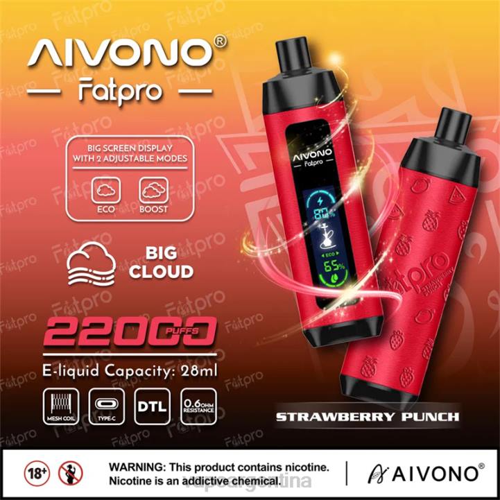 Aivono Fatpro 22000 ponche de fresa L0848 - Vape Recargable