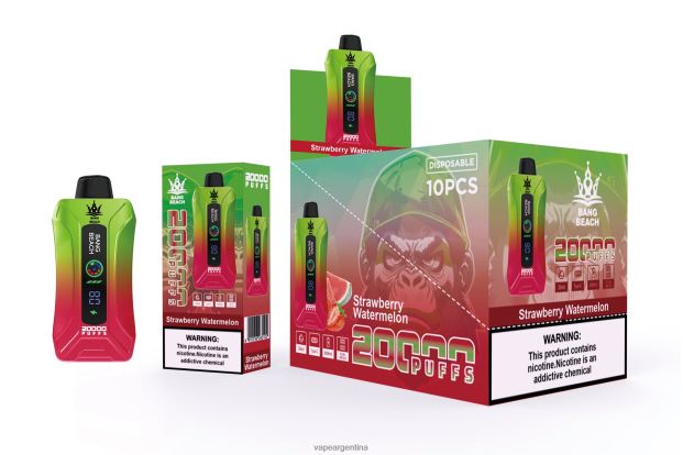 Bang Beach vape elegante de la pantalla de 20000 soplos sandia fresa R4B24T3 - Vape Recargable