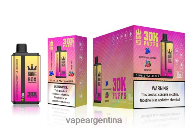 Bang Box 30000 inhalaciones de dos sabores. arándanos, frambuesa ácida y frutas mixtas R4B24T66 - Vape Argentina