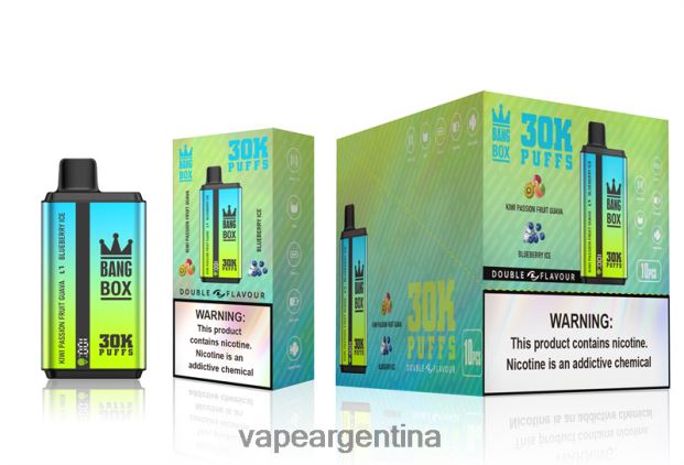 Bang Box 30000 inhalaciones de dos sabores. kiwi, maracuyá, guayaba y helado de arándanos R4B24T65 - Vape Desechable Argentina