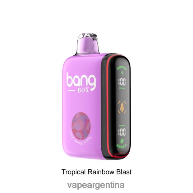 Bang Box Pantalla de potencia inteligente de 9000-18000 inhalaciones explosión del arco iris tropical R4B24T36 - Vape Argentina