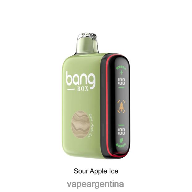 Bang Box Pantalla de potencia inteligente de 9000-18000 inhalaciones hielo de manzana agria R4B24T28 - Vape Recargable
