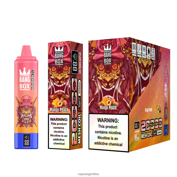 Bang Box Pantalla inteligente de 20000 inhalaciones durazno mango R4B24T58 - Vape Recargable
