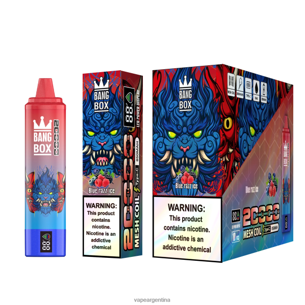 Bang Box Pantalla inteligente de 20000 inhalaciones hielo azul R4B24T59 - Vape Pen 22