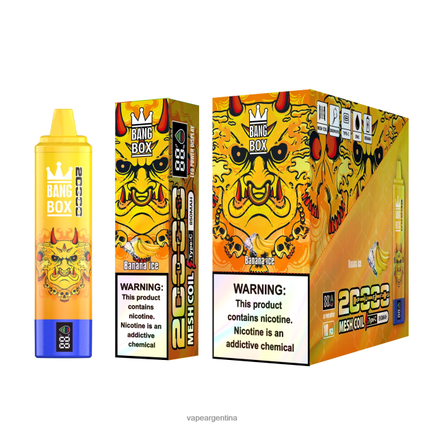 Bang Box Pantalla inteligente de 20000 inhalaciones hielo de plátano R4B24T57 - Vape Descartable