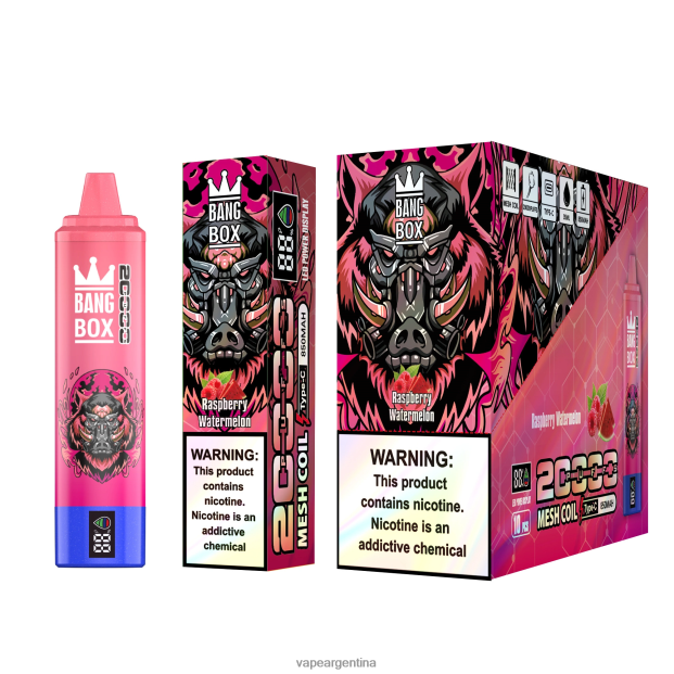 Bang Box Pantalla inteligente de 20000 inhalaciones sandia frambuesa R4B24T53 - Vape Recargable