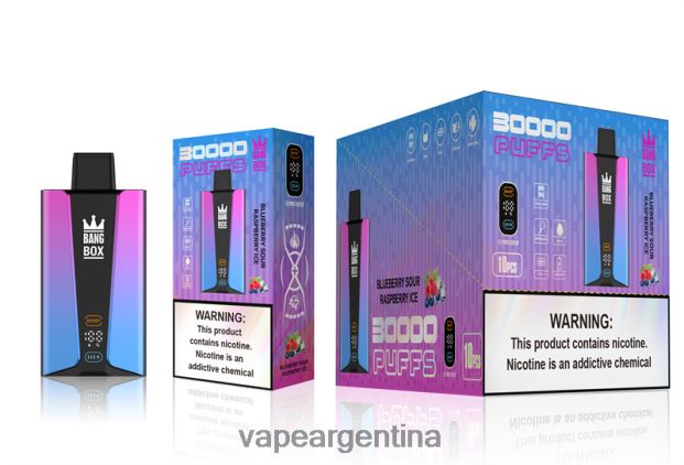 Bang Box Pantalla inteligente de 30000 inhalaciones arándano frambuesa agria hielo R4B24T81 - Vape Argentina