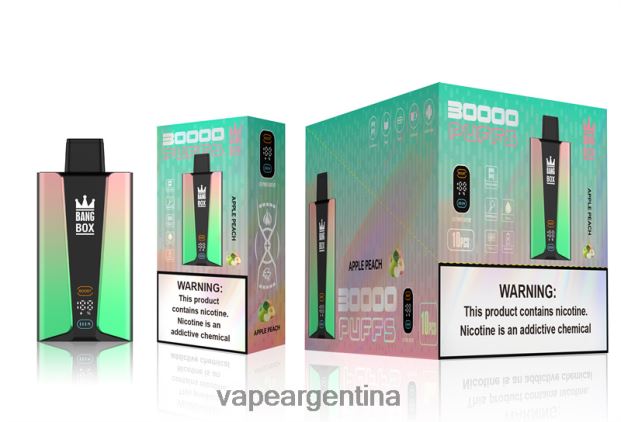 Bang Box Pantalla inteligente de 30000 inhalaciones durazno manzana R4B24T83 - Vape Recargable
