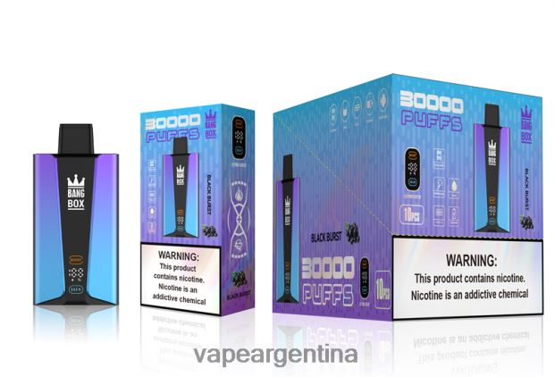 Bang Box Pantalla inteligente de 30000 inhalaciones estallido negro R4B24T77 - Vape Descartable