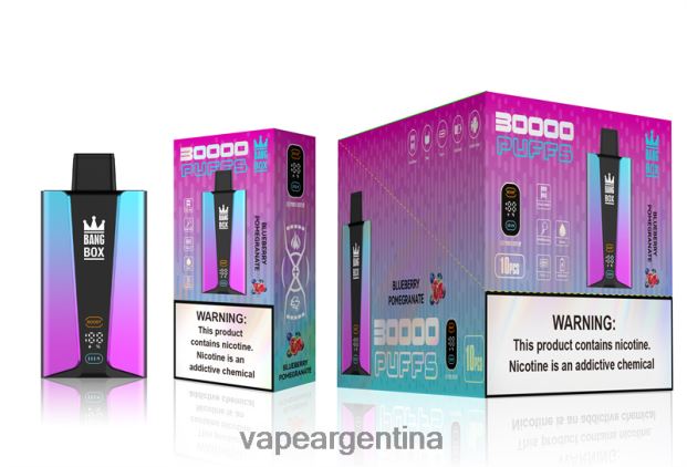 Bang Box Pantalla inteligente de 30000 inhalaciones pomgerante de arándanos R4B24T80 - Vape Desechable Argentina