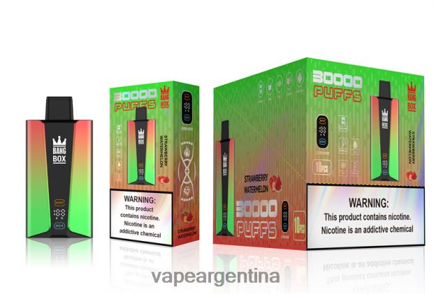 Bang Box Pantalla inteligente de 30000 inhalaciones sandia fresa R4B24T75 - Vape Desechable Argentina