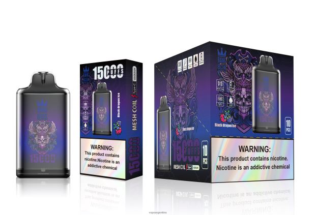 Bang Box s1-15000 bocanadas hielo del dragón negro R4B24T110 - Vape Desechable Argentina