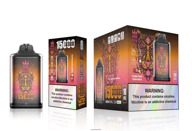 Bang Box s1-15000 bocanadas sandia mango durazno R4B24T107 - Vape Descartable