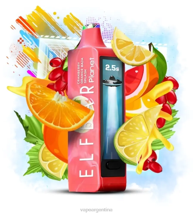 Elf Bar Planet 25000 arándano naranja baja splash RF4P30 Vape Desechable Argentina