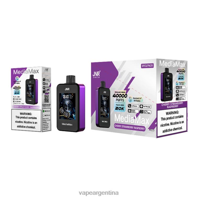 JNR MediaMax bocanada de 40k P2F0D14 cereza fresa frambuesa vape descartable