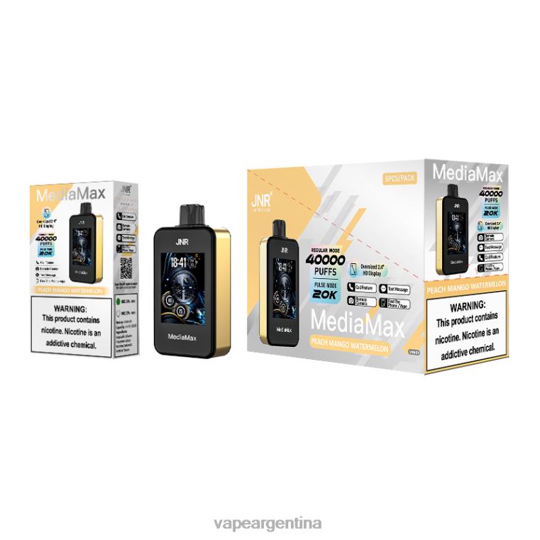 JNR MediaMax bocanada de 40k P2F0D15 sandia mango durazno vape recargable