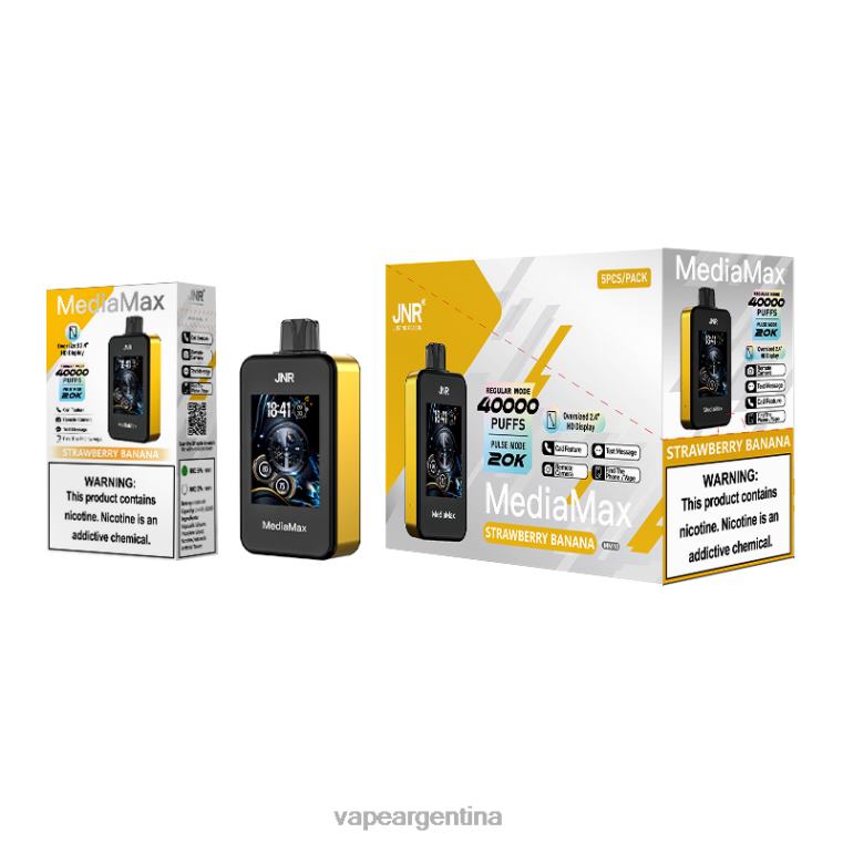 JNR MediaMax bocanada de 40k P2F0D16 plátano fresa vape pen 22