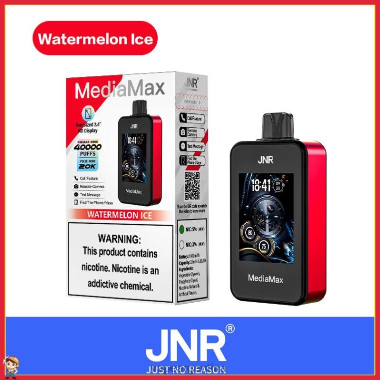 JNR MediaMax bocanada de 40k P2F0D18 hielo de sandia vape descartable