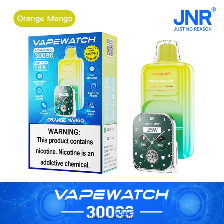 JNR reloj vapeador P2F0D2 mango naranja vape descartable