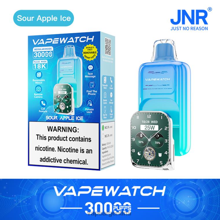 JNR reloj vapeador P2F0D5 hielo de manzana agria vape argentina