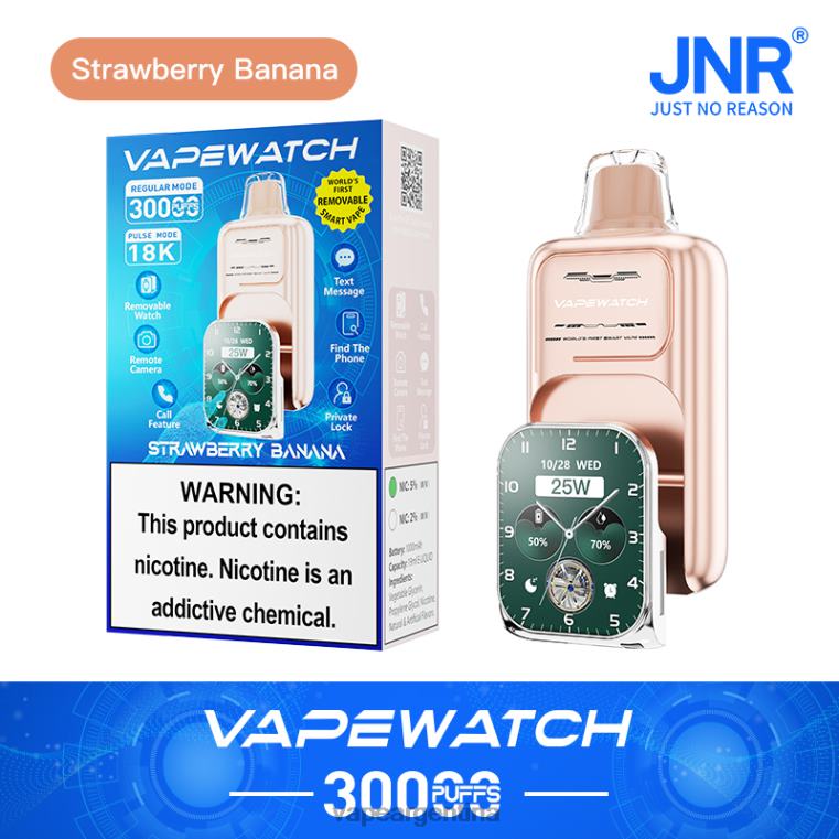 JNR reloj vapeador P2F0D7 plátano fresa vape recargable