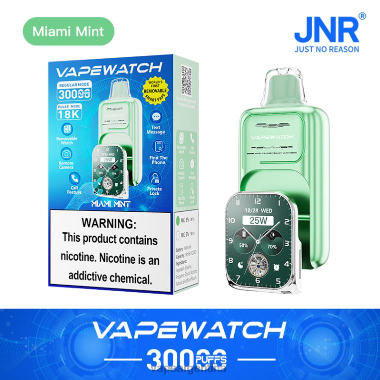 JNR reloj vapeador P2F0D8 menta de miami vape pen 22