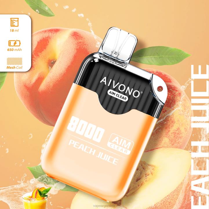 Aivono AIM CLEAR 8000 jugo de durazno L084203 - Vape Recargable
